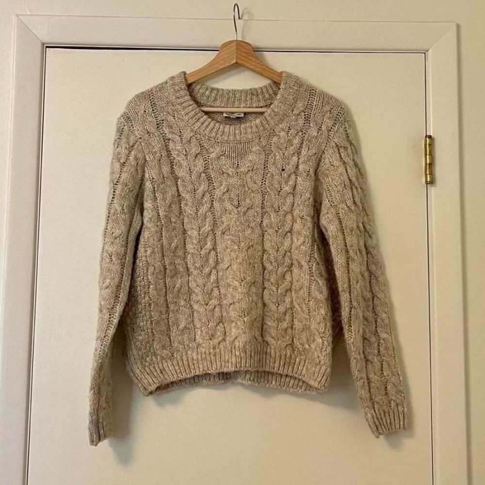 Chunky Cream/Tan Heirlome Knitted Sweater